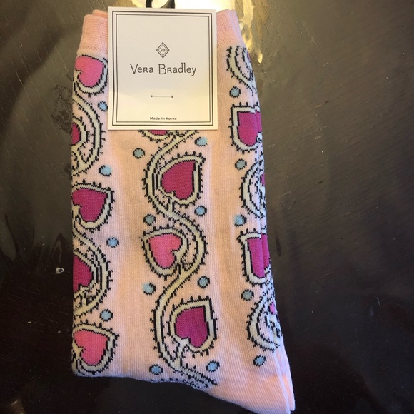 Vera Bradley Heart Theme Sweater  Socks NWT pink - Picture 2 of 4